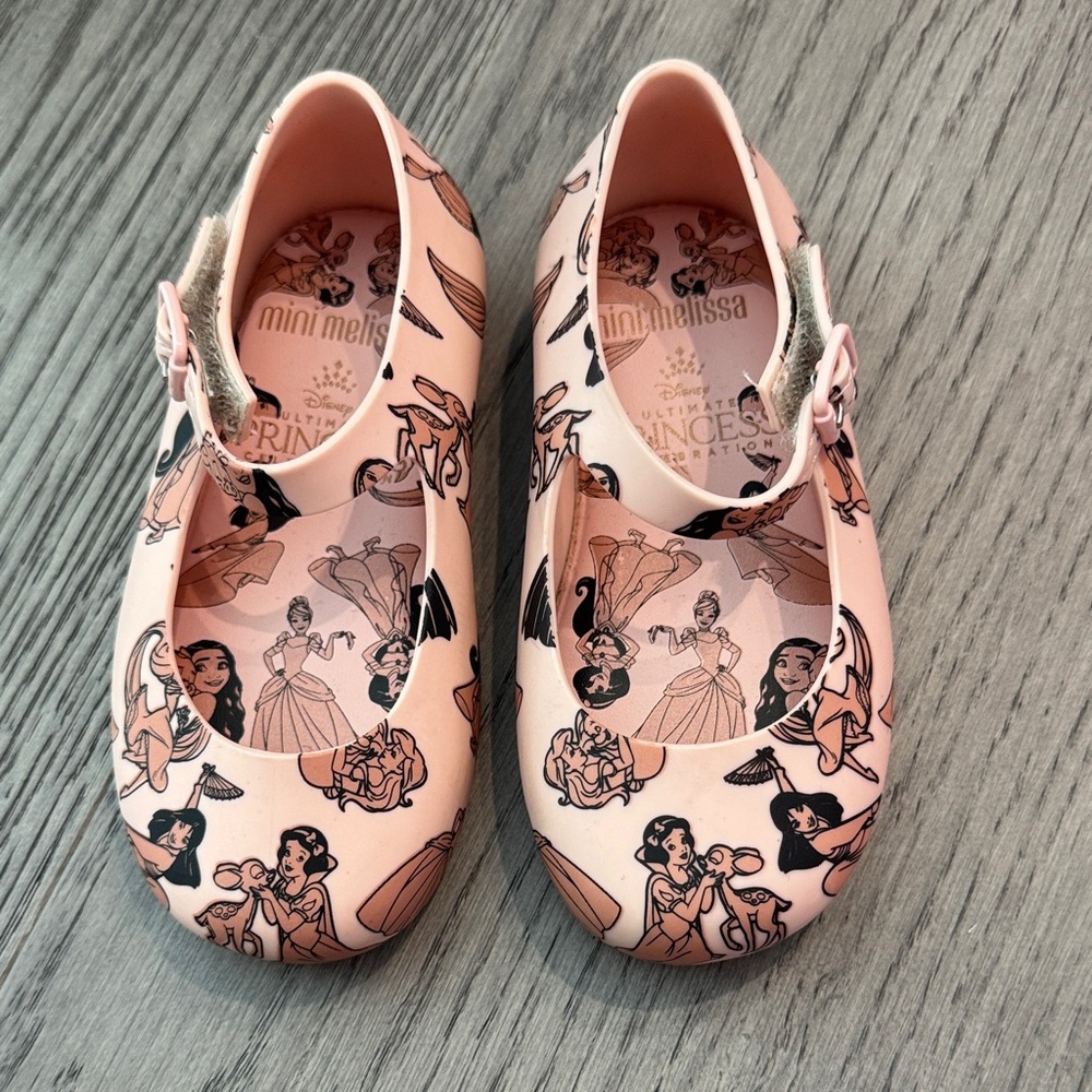 Mini Melissa Princess Print Kids Dress Shoes